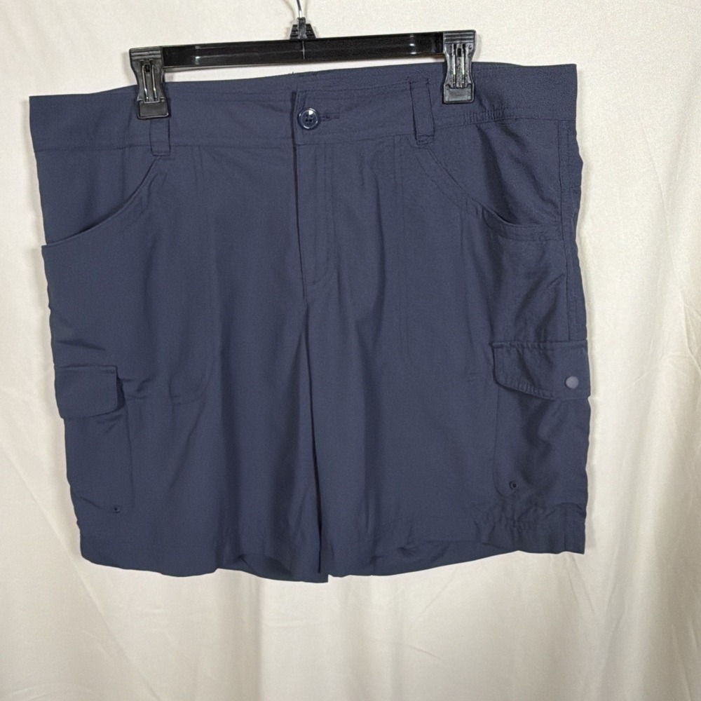 Columbia Womens Cargo Shorts Size 16 Navy Hiking Fishing Outdoor 8inch
